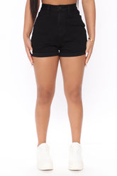 Emery Booty Shaping Denim Shorts - Black Ins Street